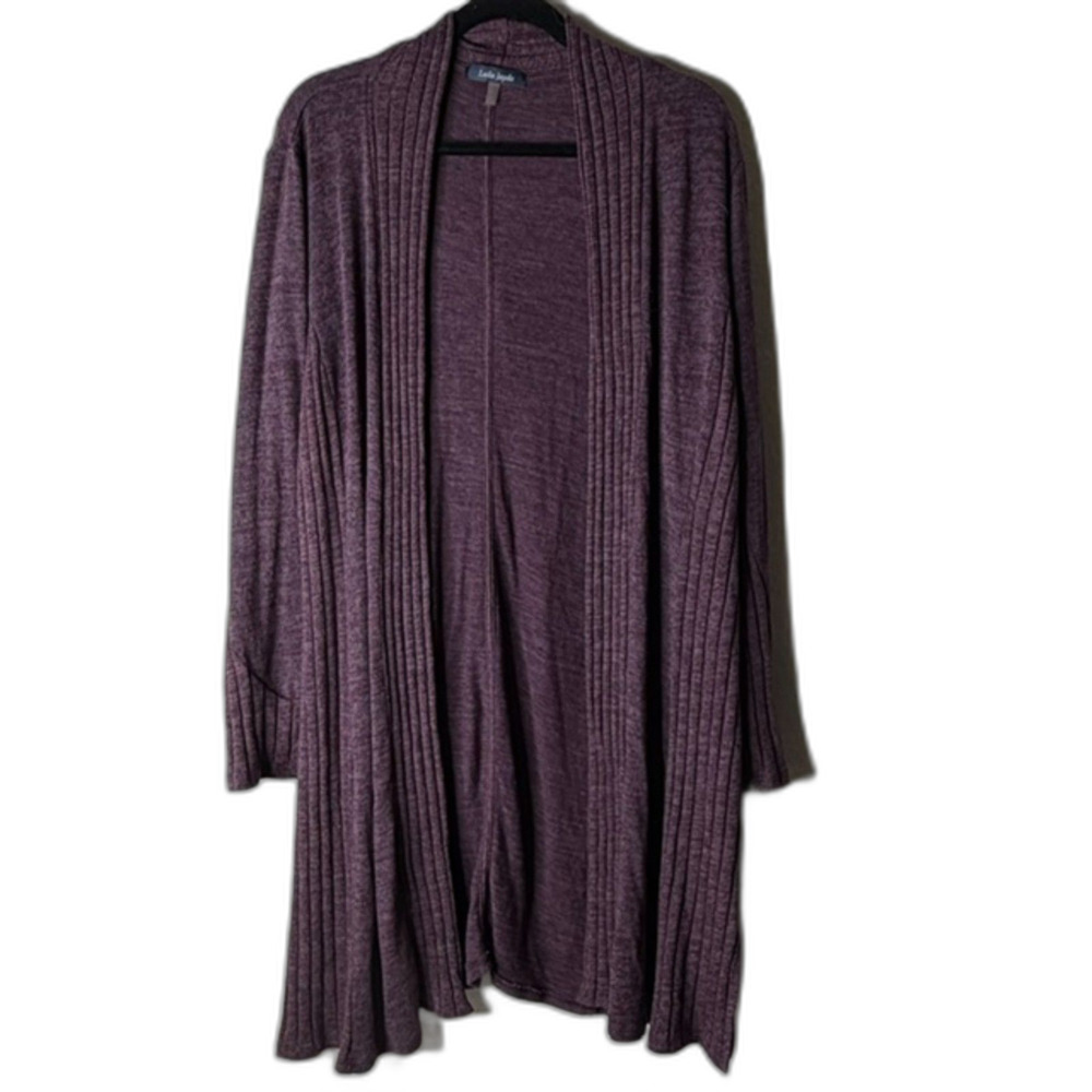 Laila Jayde mauve heathered open front longline boho capsule cardigan